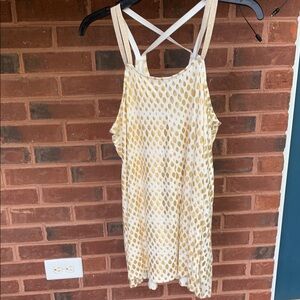 Lane Bryant Gold Polka Dot Camisole/Tank Top